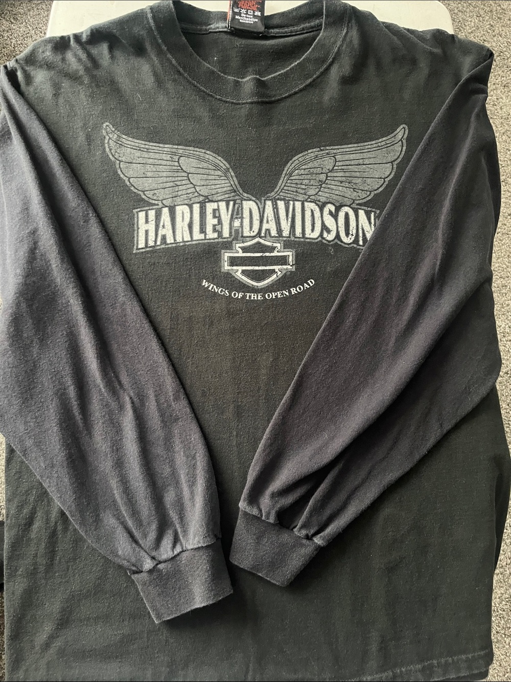 Harley-Davidson Black Long Sleeve Wing Logo Tee vintage